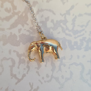 Item 214 - Elephant necklace - Solid yellow gold