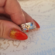 Load image into Gallery viewer, Item 227 - &#39;One love&#39; ring with rose gold heart and amethyst - (Size R 1/2)