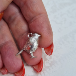 Item 253 -  Solid silver robin necklace