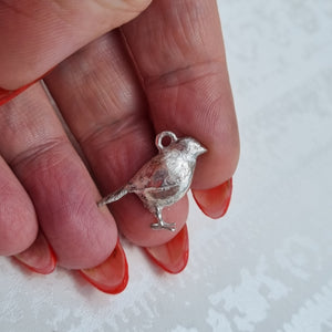 Item 253 -  Solid silver robin necklace