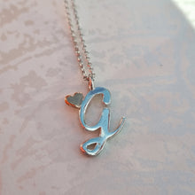 Load image into Gallery viewer, Item 263 - Love letter necklace - silver G with rose gold heart