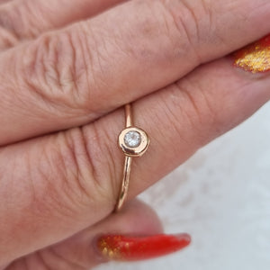Item 274 - Rose gold & huge diamond ring (Size R)