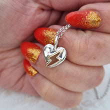 Load image into Gallery viewer, Item 275 - The Power of Love silver &amp; gold lighting bolt necklace
