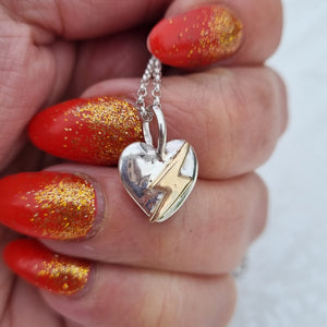 Item 275 - The Power of Love silver & gold lighting bolt necklace