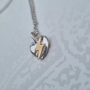 Item 275 - The Power of Love silver & gold lighting bolt necklace