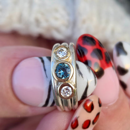 'Cariad lite' with Teal Sapphire