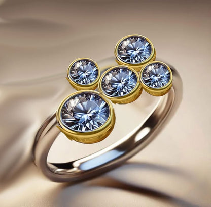 Special listing - white gold ring with random diamonds