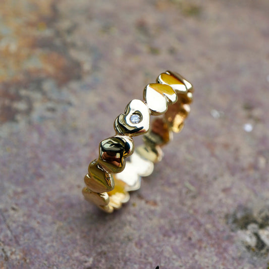 Heart and soul - Solid gold or silver heart ring
