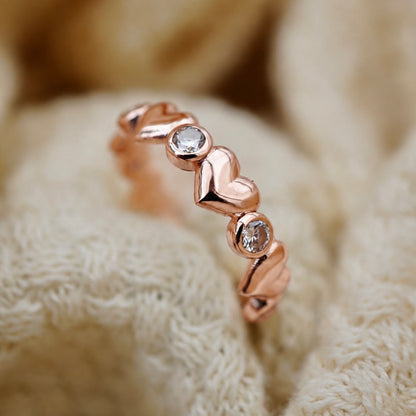 Heart spell - Enchanting ring with hearts and diamonds