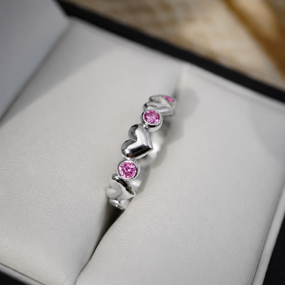 Heart spell - Enchanting ring with hearts and diamonds