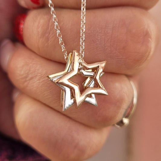 Solid gold or silver starlight necklace