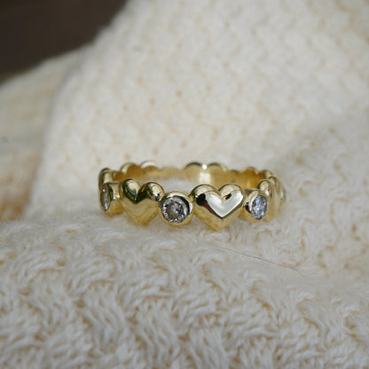 Heart spell - Enchanting ring with hearts and diamonds