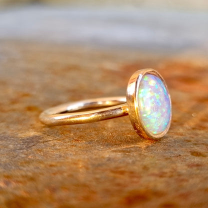 Starburst - Sparkling opal ring in silver or gold