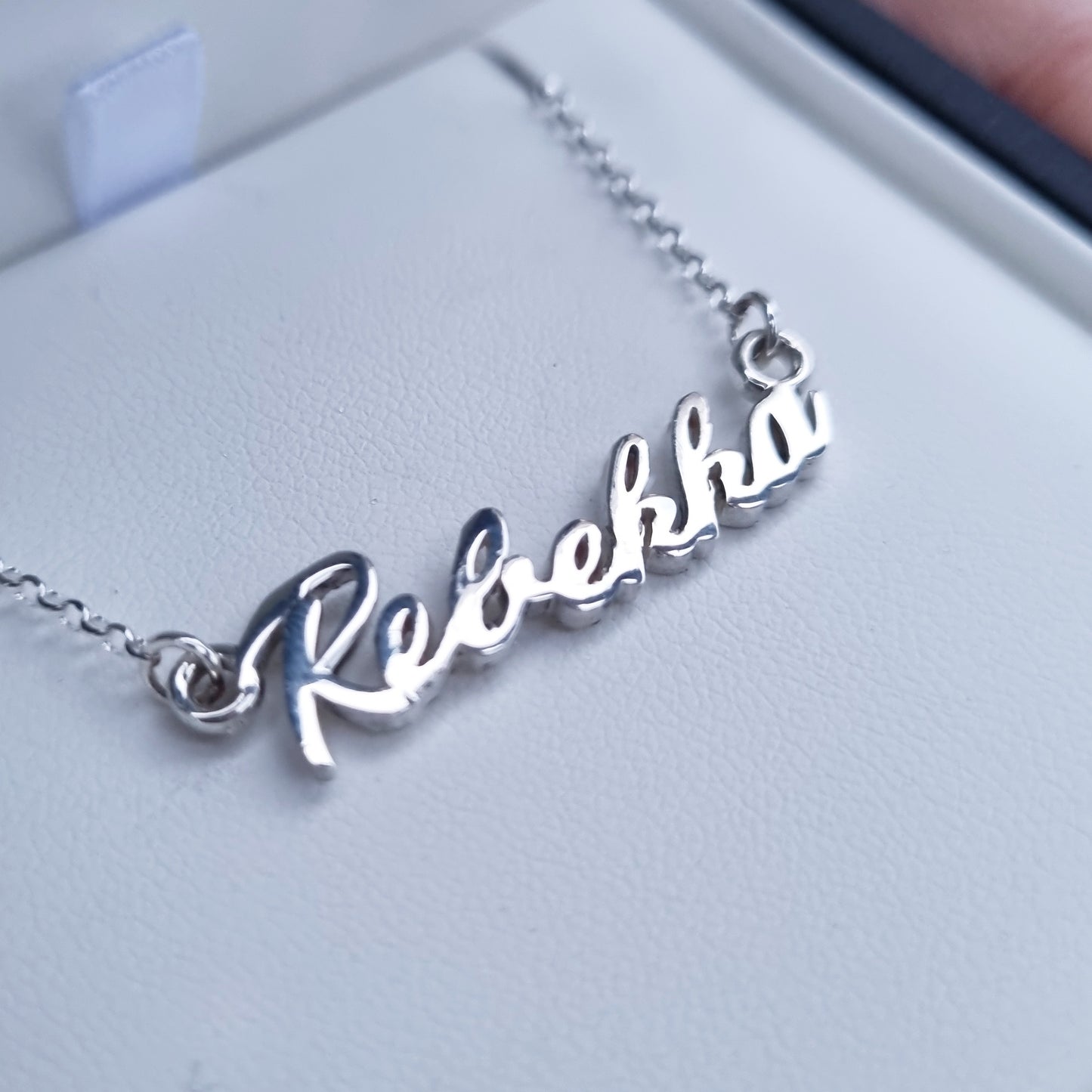 Name necklace - a name or word in silver script
