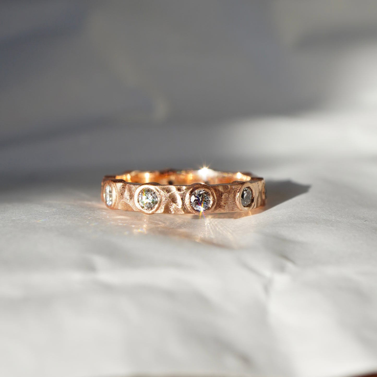 Aurora - chunky diamond ring in solid gold