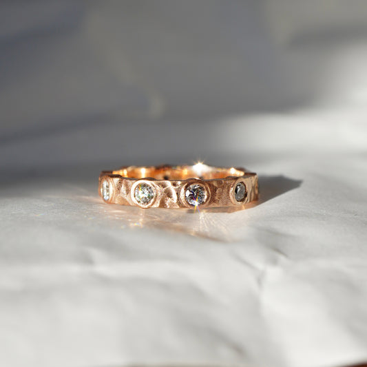 Aurora - chunky diamond ring in solid gold