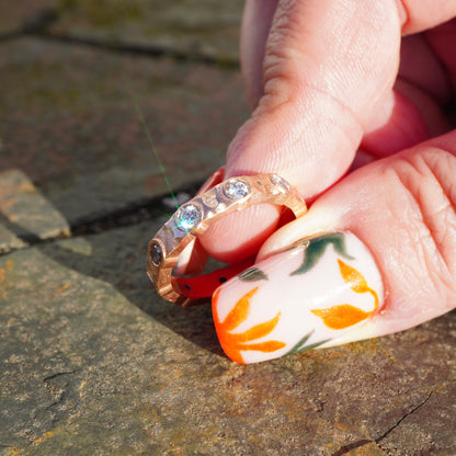 Aurora - chunky diamond ring in solid gold