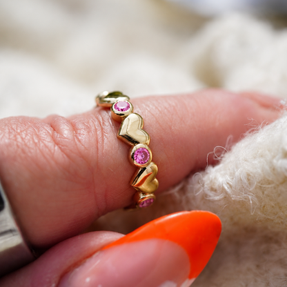 Heart spell - Enchanting ring with hearts and diamonds