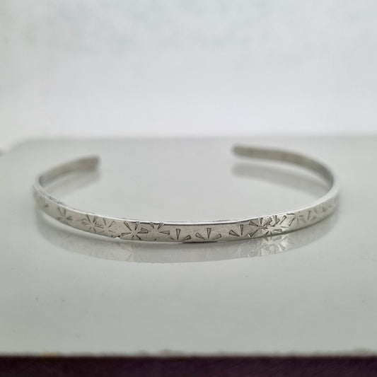 Sunburst - Silver bangle with sunburst detail