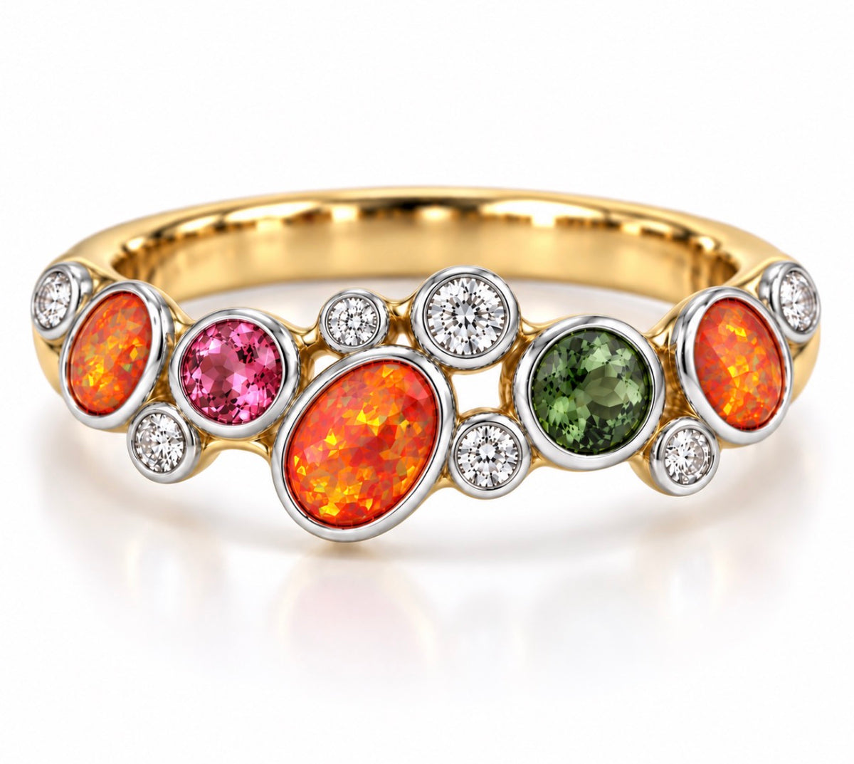 Special listing - Yellow and white gold with loads of gemstones