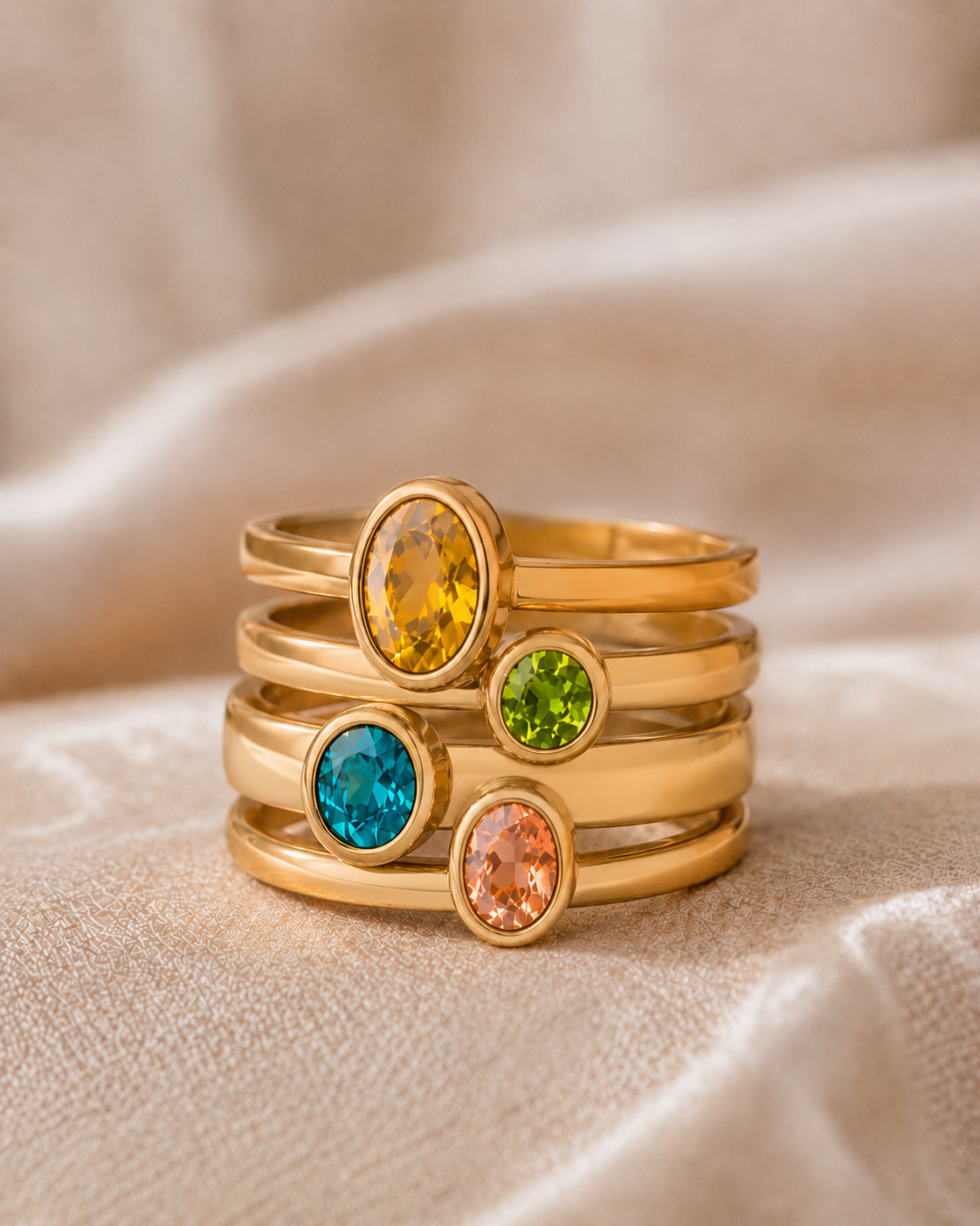 Special listing - 4 x gold stacking rings