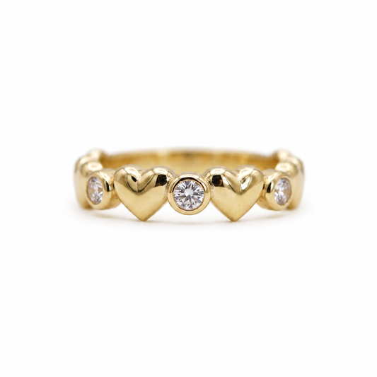 Heart spell - Enchanting ring with hearts and diamonds