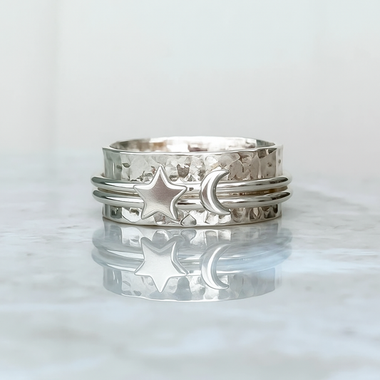 To the moon and back spinning ring