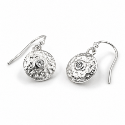 Gong earrings with diamonds