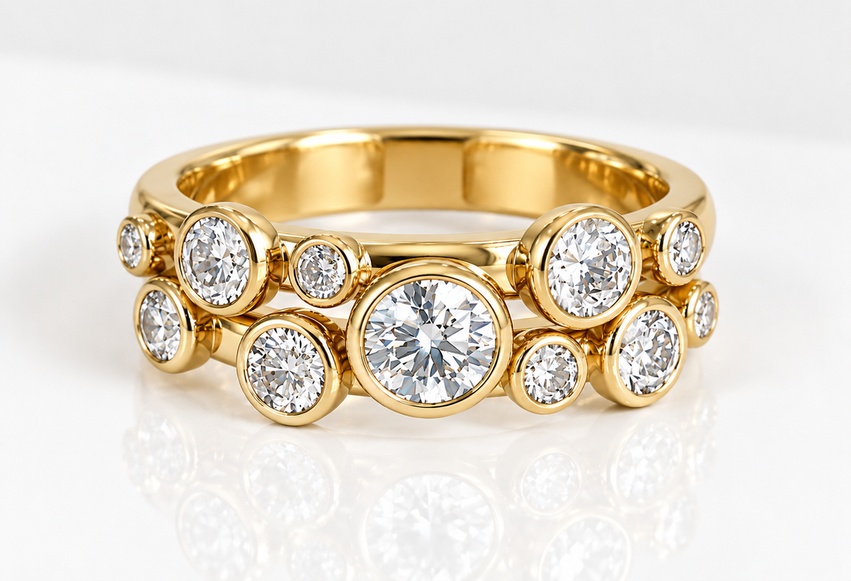 Special listing - 2 band cluster ring