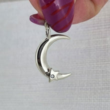 Load image into Gallery viewer, Crescent moon necklace in solid gold or silver
