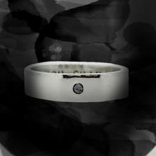 Load image into Gallery viewer, Chunky personalised man&#39;s ring. Solid silver with optional diamond