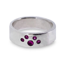 Load image into Gallery viewer, Sterling silver cats paw ring with gemstones