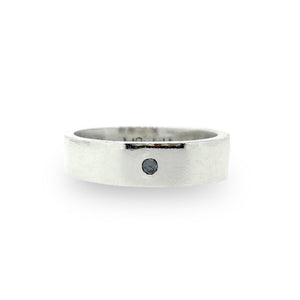 Chunky personalised man's ring. Solid silver with optional diamond