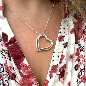Family of hearts necklace. Three personalised hearts.