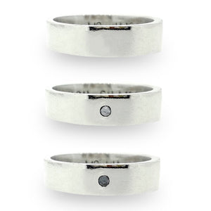 Chunky personalised man's ring. Solid silver with optional diamond