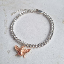 Load image into Gallery viewer, Solid silver bracelet - &#39;Bee mine&#39; charm