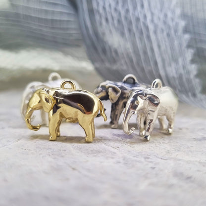 Elephant family- Choose your elephant necklace in silver or solid gold