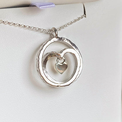 Infinite love with charm - Sterling silver spiral necklace with gold or silver charm