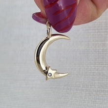 Load image into Gallery viewer, Crescent moon necklace in solid gold or silver