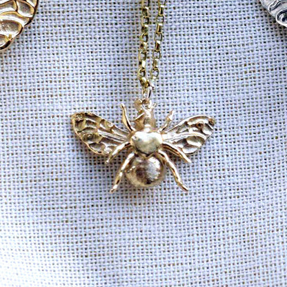 Bee Mine - Solid silver or gold babybee necklace