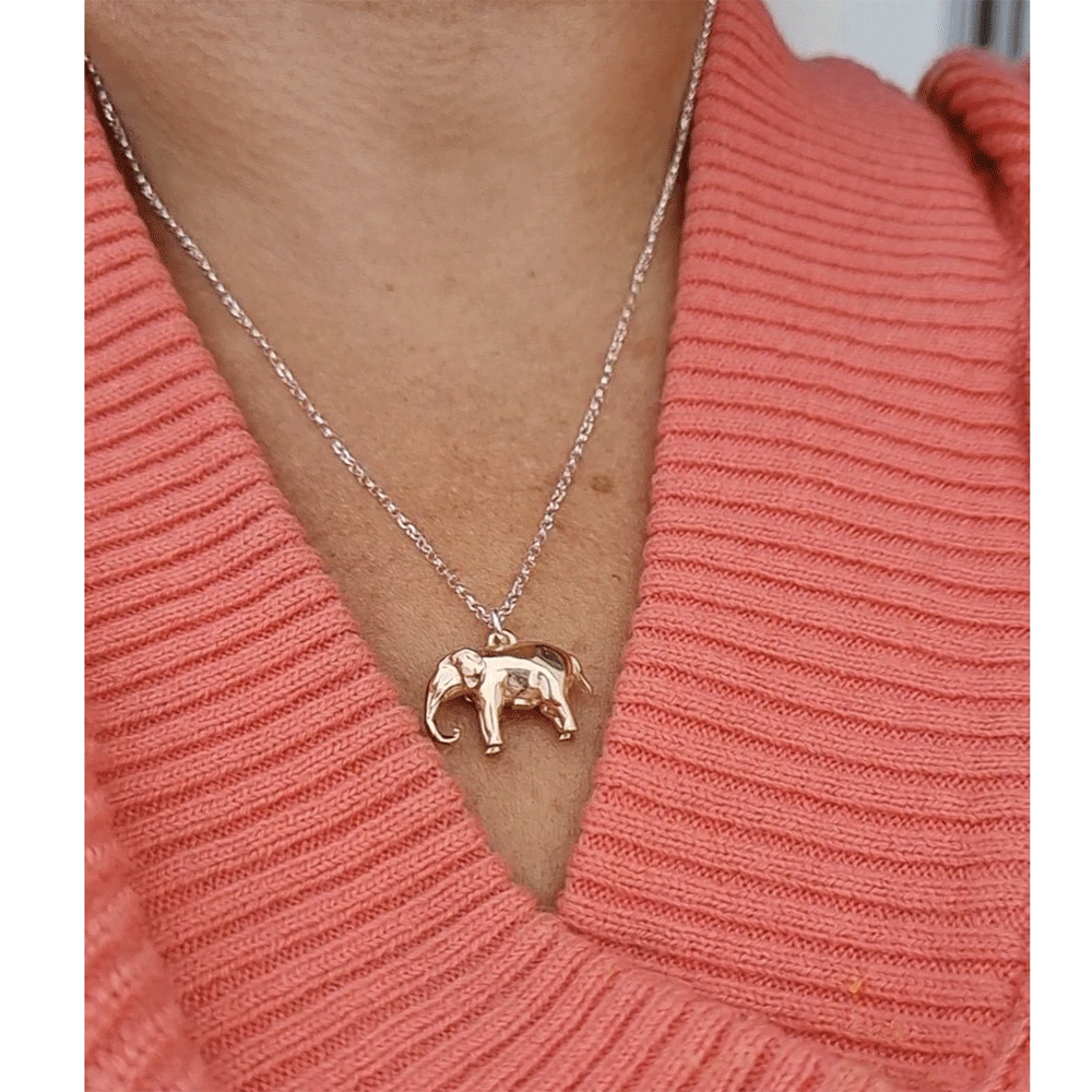 Elephant family- Choose your elephant necklace in silver or solid gold