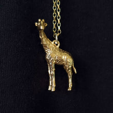 Load image into Gallery viewer, Solid silver or gold giraffe necklace