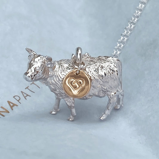 Hamish - Solid silver Highland Cow necklace