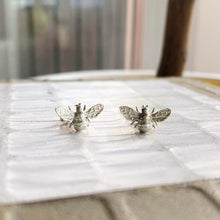 Load image into Gallery viewer, Bee Mine - Solid silver or gold bumble bee earrings