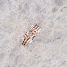 Load image into Gallery viewer, &#39;Cariad&#39; spinning ring handmade with solid gold, silver and diamonds