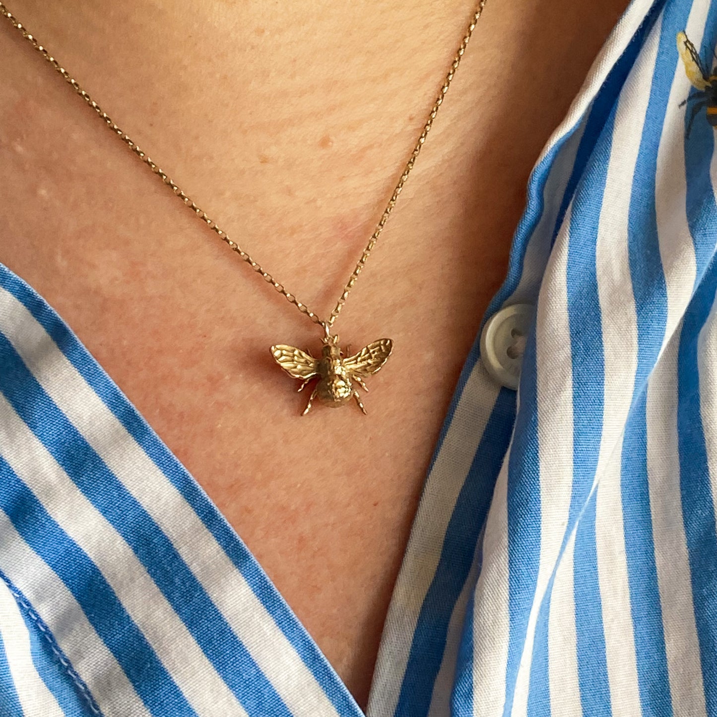 Bee Mine - Solid silver or gold babybee necklace