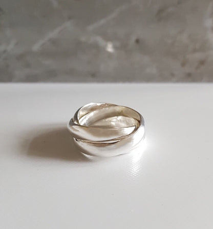 Solid silver Russian wedding ring