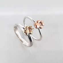Load image into Gallery viewer, Animal paw ring - sterling silver with solid gold paw