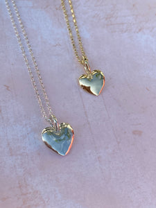 Solid silver or gold heart necklace