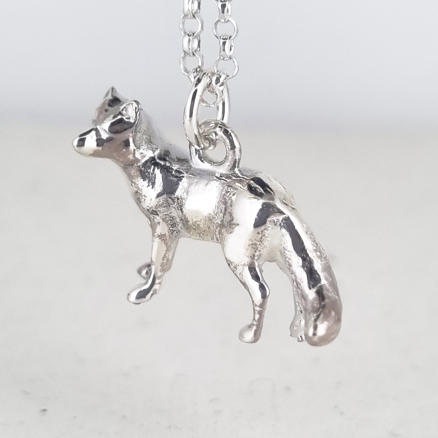 Mr Volpe - Solid silver or gold fox necklace
